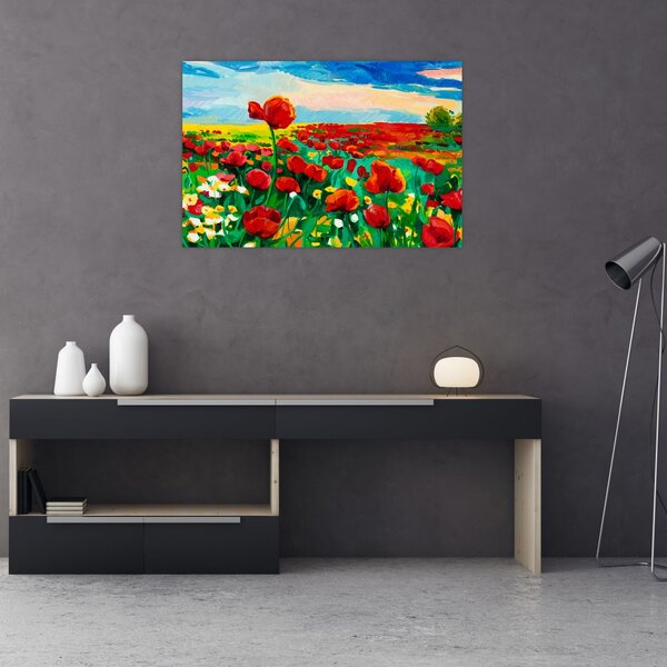Slika polja z makom (90x60 cm)