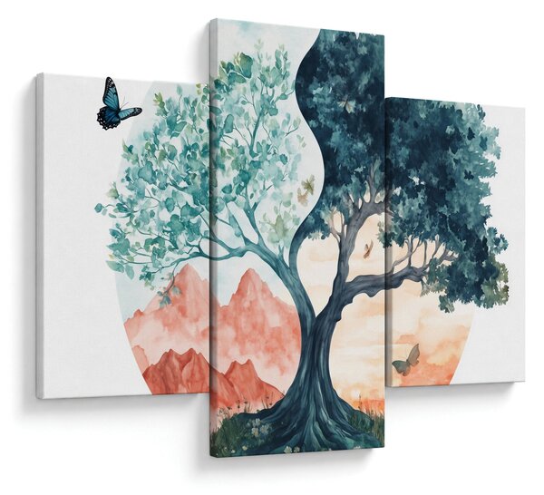 Slika – Akvarelno drvo puno života (90x60 cm)