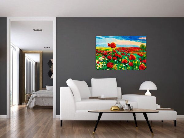 Slika polja z makom (90x60 cm)