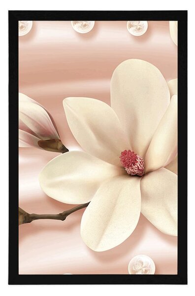 Plakat luksuzna magnolija s biserima