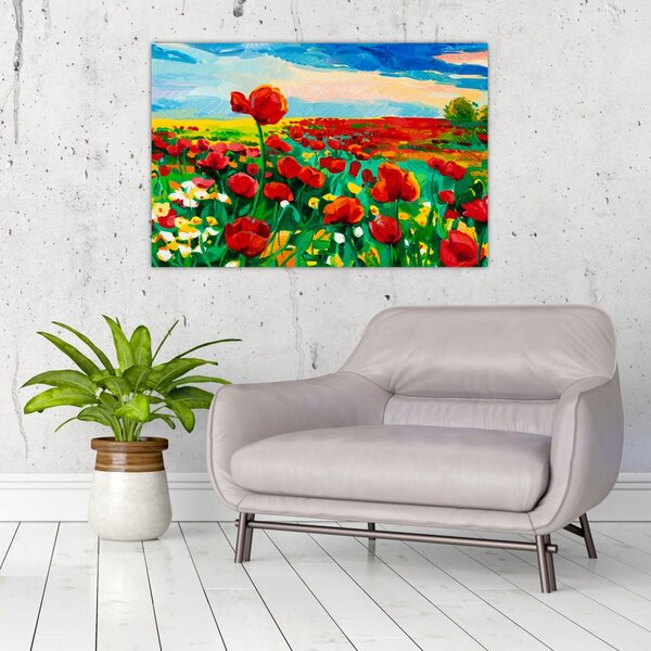 Slika polja z makom (90x60 cm)