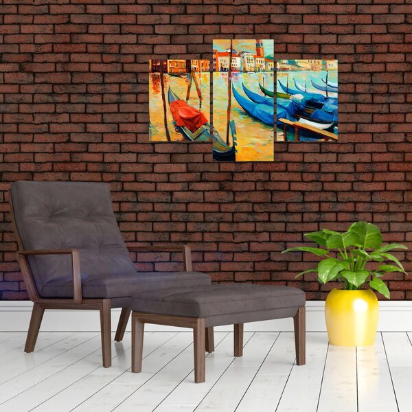 Slika - Pristanišče v Benetkah (90x60 cm)