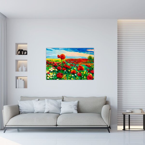 Slika polja z makom (90x60 cm)