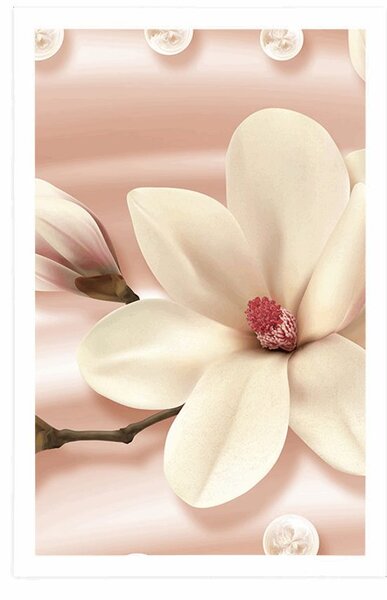 Plakat luksuzna magnolija s biserima