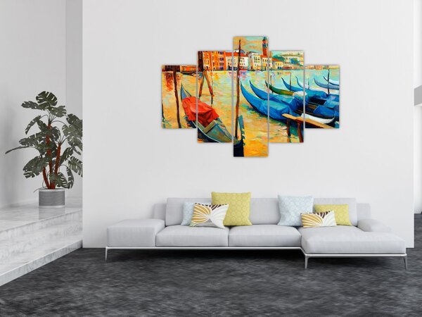 Slika - Pristanišče v Benetkah (150x105 cm)