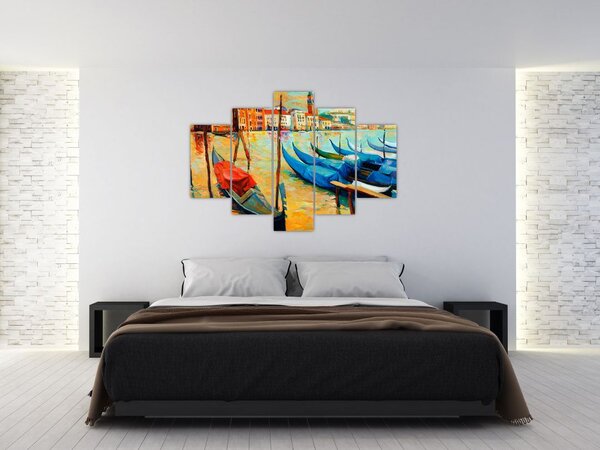 Slika - Pristanišče v Benetkah (150x105 cm)