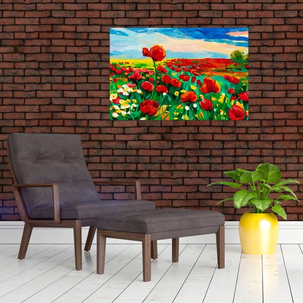 Slika polja z makom (90x60 cm)
