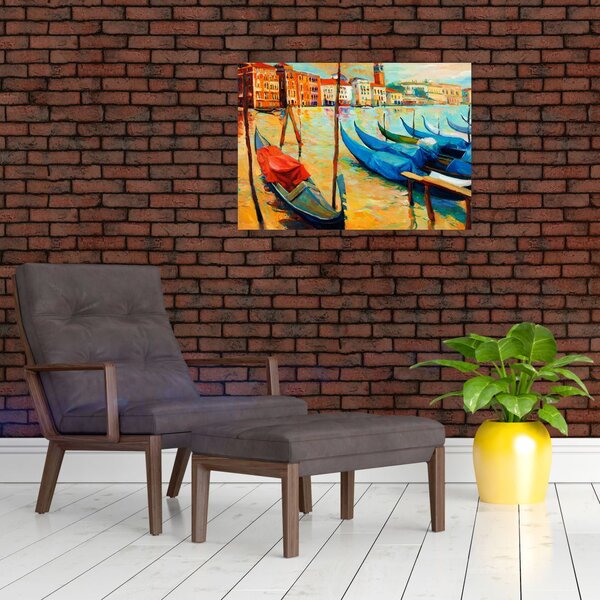 Slika - Pristanišče v Benetkah (70x50 cm)