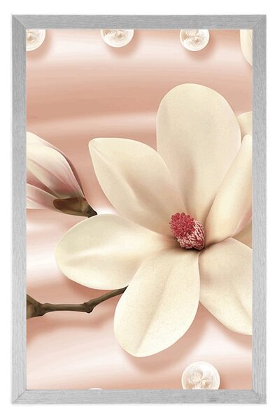 Plakat luksuzna magnolija s biserima