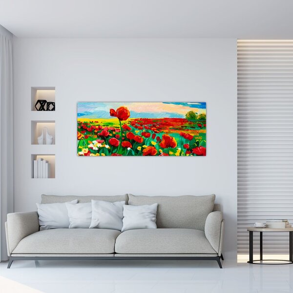 Slika polja z makom (120x50 cm)