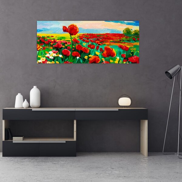 Slika polja z makom (120x50 cm)