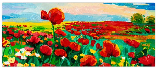 Slika polja z makom (120x50 cm)