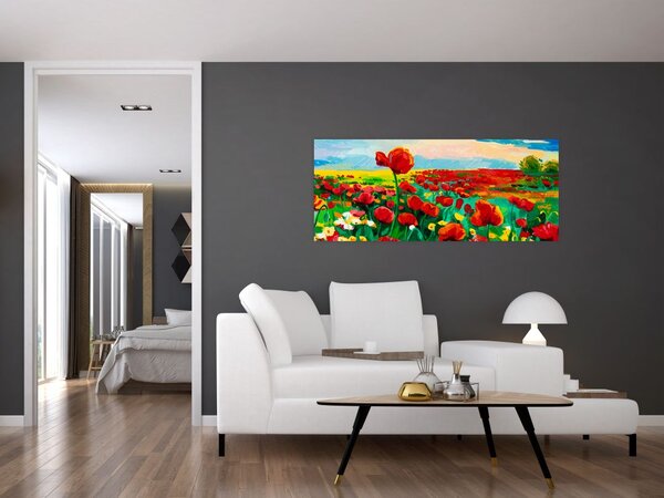 Slika polja z makom (120x50 cm)