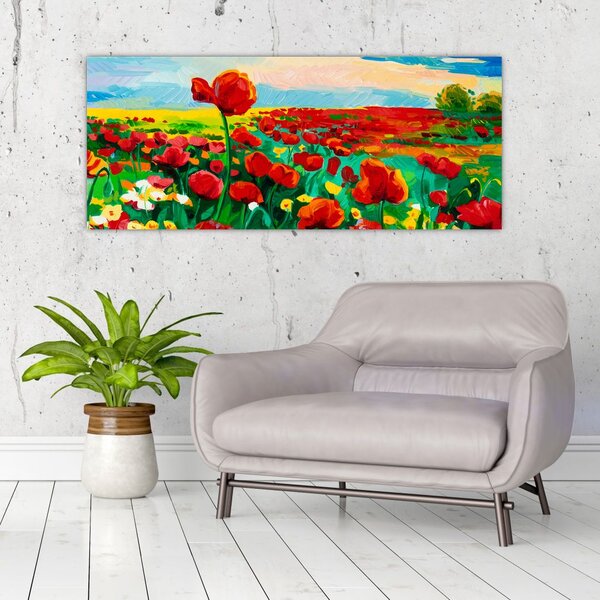 Slika polja z makom (120x50 cm)