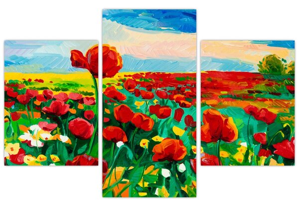 Slika polja z makom (90x60 cm)