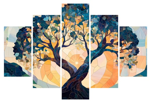 Slika – Mozaik – sunce i drvo II. (150x105 cm)