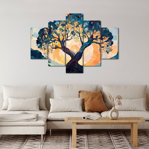 Slika – Mozaik – sunce i drvo II. (150x105 cm)