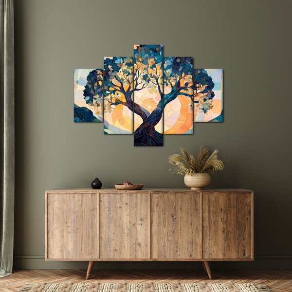 Slika – Mozaik – sunce i drvo II. (150x105 cm)