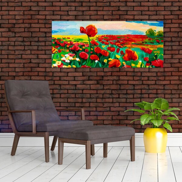 Slika polja z makom (120x50 cm)