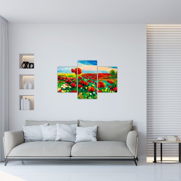 Slika polja z makom (90x60 cm)