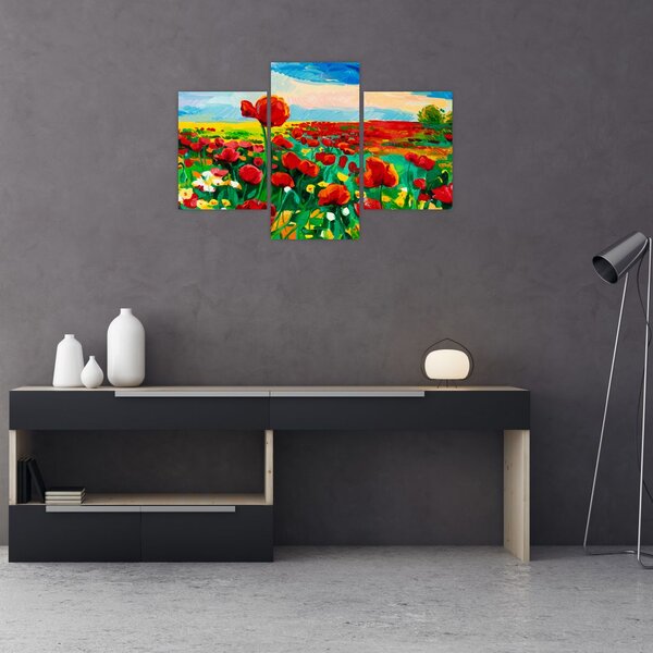 Slika polja z makom (90x60 cm)