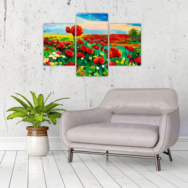 Slika polja z makom (90x60 cm)