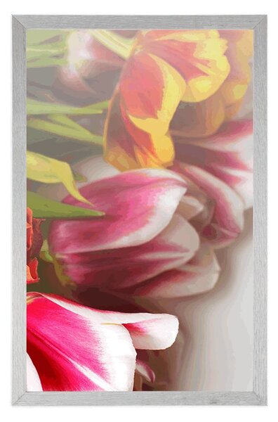 Plakat buket šarenih tulipana