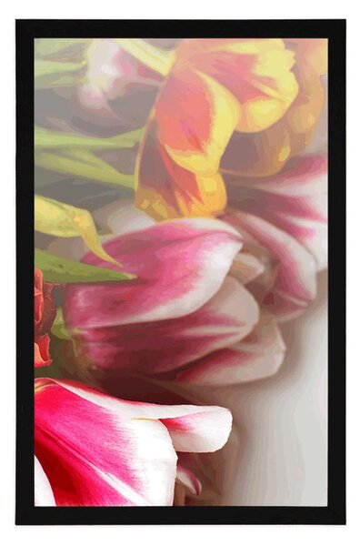 Plakat buket šarenih tulipana