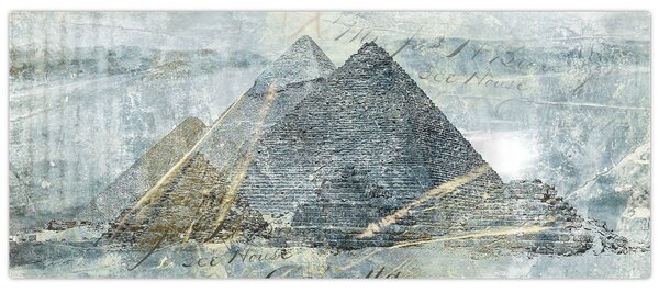 Slika - Piramide v modrem filtru (120x50 cm)