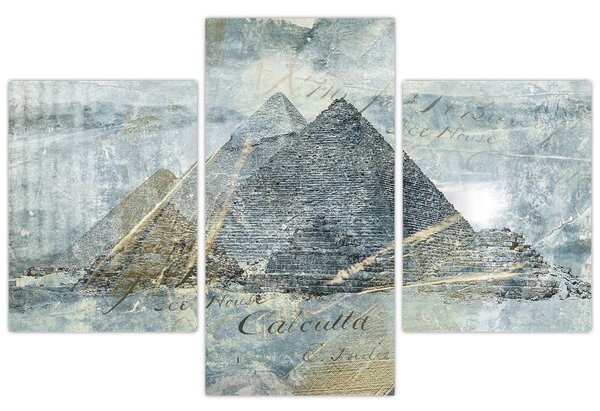 Slika - Piramide v modrem filtru (90x60 cm)