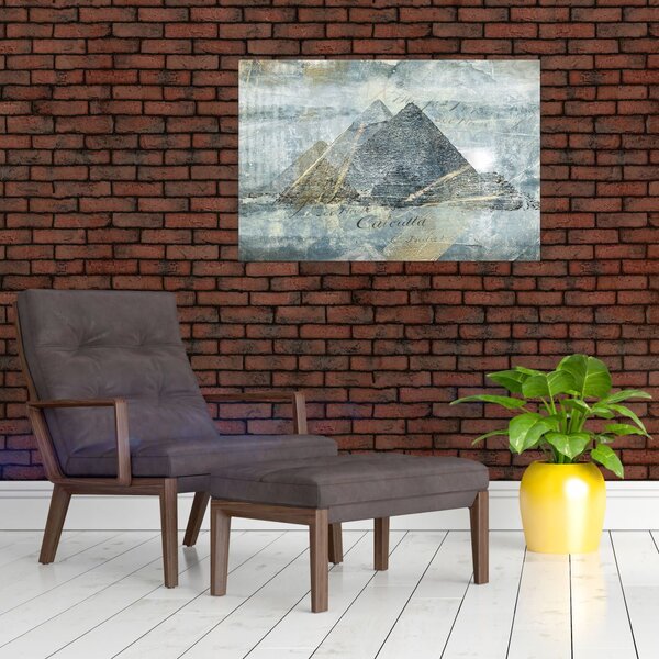 Slika - Piramide v modrem filtru (90x60 cm)
