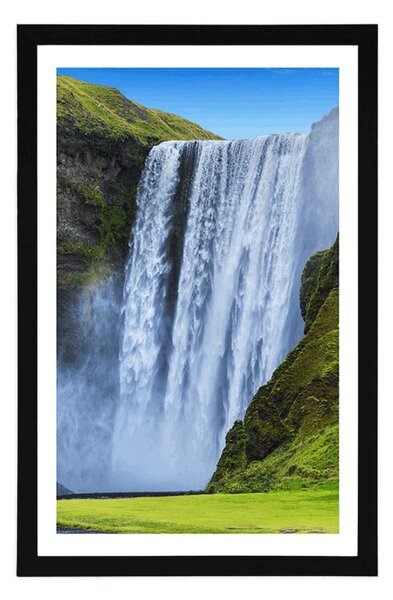 Plakat s paspartuom ikonički slap na Islandu
