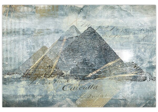 Slika - Piramide v modrem filtru (90x60 cm)