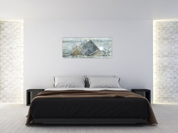Slika - Piramide v modrem filtru (120x50 cm)