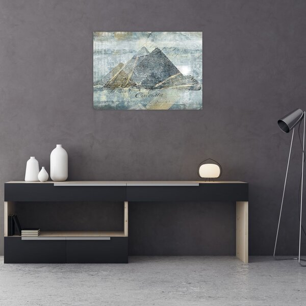 Slika - Piramide v modrem filtru (70x50 cm)