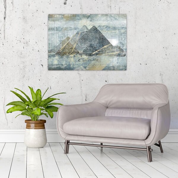 Slika - Piramide v modrem filtru (70x50 cm)