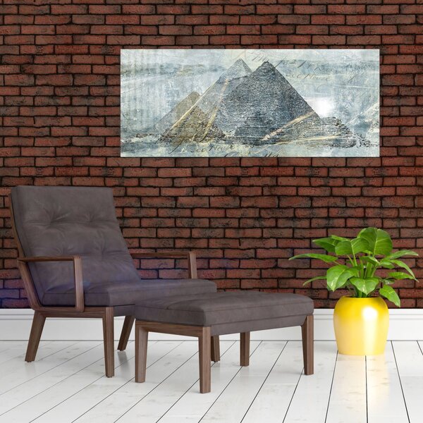 Slika - Piramide v modrem filtru (120x50 cm)