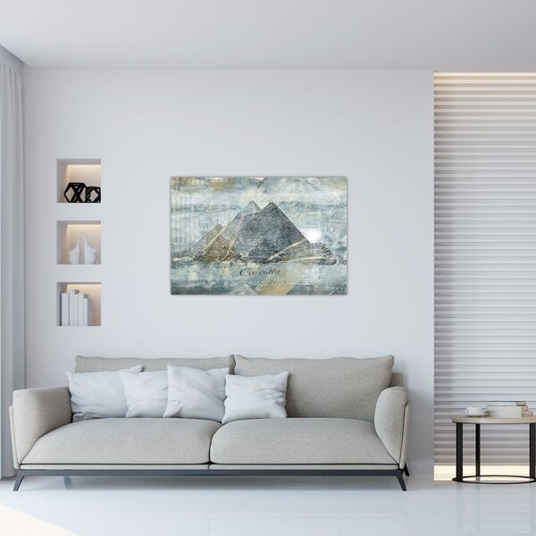 Slika - Piramide v modrem filtru (90x60 cm)