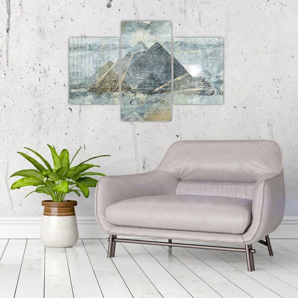 Slika - Piramide v modrem filtru (90x60 cm)