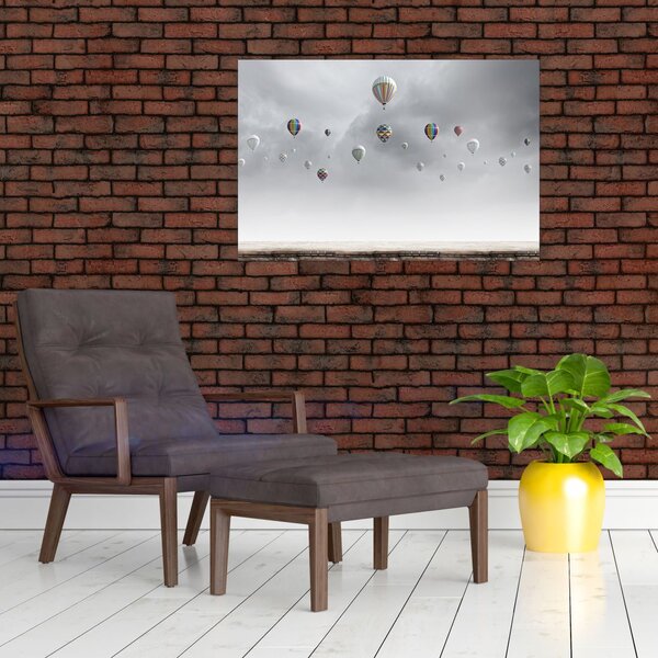 Slika - Baloni nad opečno steno (90x60 cm)