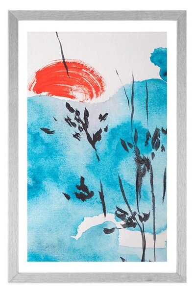 Plakat s paspartuom slikanje japanskog neba