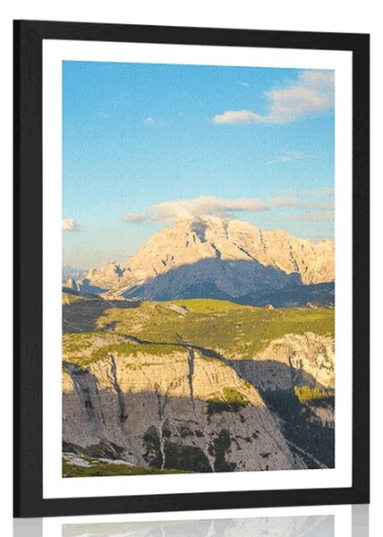 Plakat s paspartuom prekrasan pogled s planina