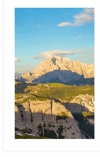 Plakat s paspartuom prekrasan pogled s planina