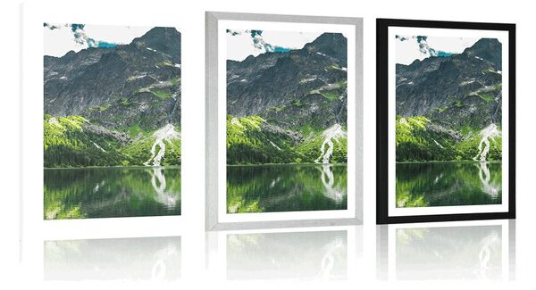 Plakat s paspartuom jezero Morské oko u Tatrama
