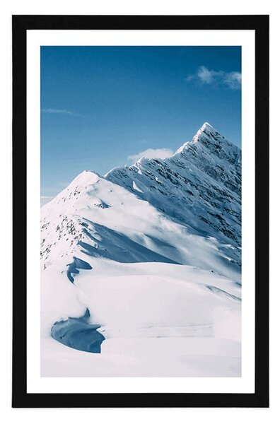 Plakat s paspartuom snježna planina