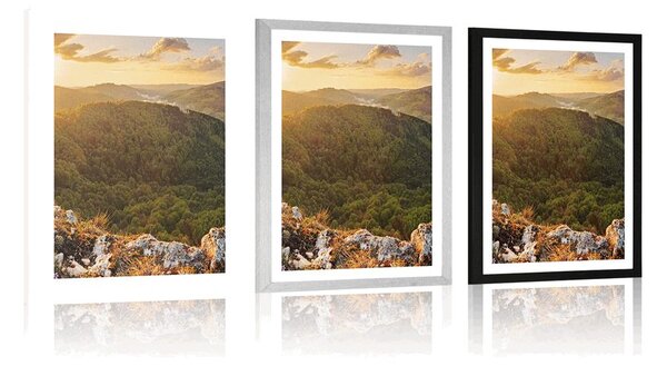 Plakat s paspartuom stijene Vršatecké bradlá u Slovačkoj