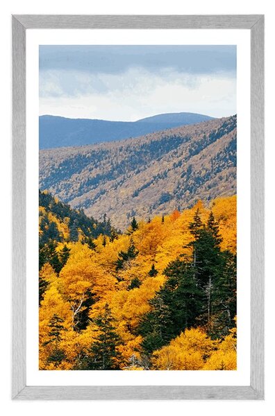 Plakat s paspartuom pogled na majestetične planine