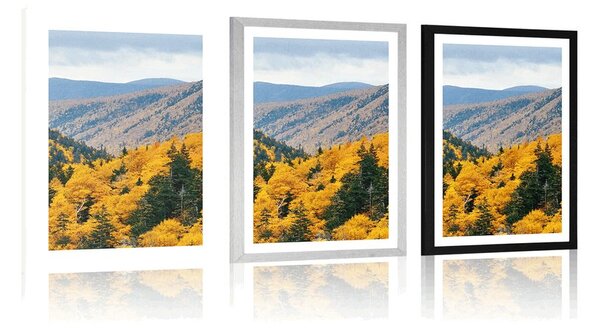 Plakat s paspartuom pogled na majestetične planine