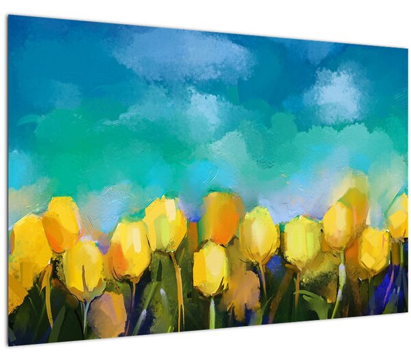 Slika rumenih tulipanov (90x60 cm)