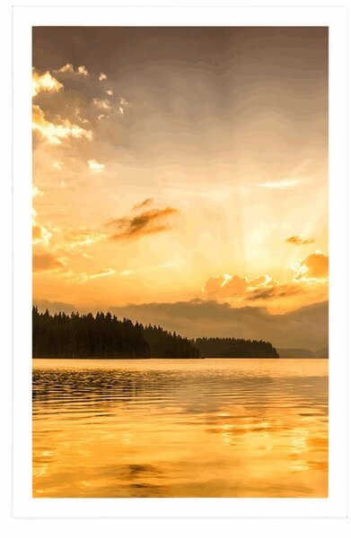 Plakat odsjaj planinskog jezera